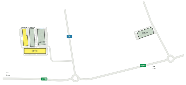 Depozite CTPark Sibiu, Sibiu - depozite de închiriat. Plan de situație.