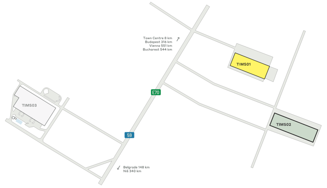 Warehouses CTPark Timisoara South, Timișoara - warehouses for rent. Site plan.