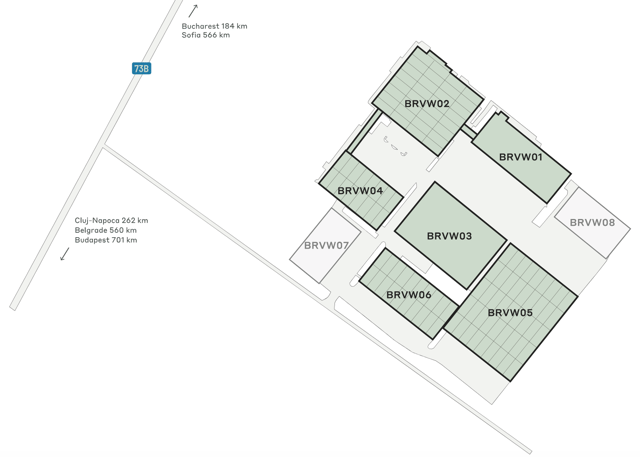 Depozite CTPark Brasov West, Brașov - depozite de închiriat. Plan zagospodarowania.
