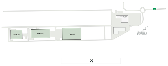 Warehouses CTPark Targu Mures, Cluj-Napoca - warehouses for rent. Site plan.